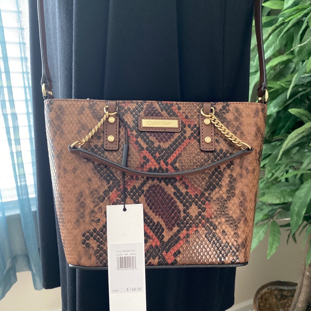 NEW! *SUPER RARE* CALVIN KLEIN PYTHON STYLE PURSE